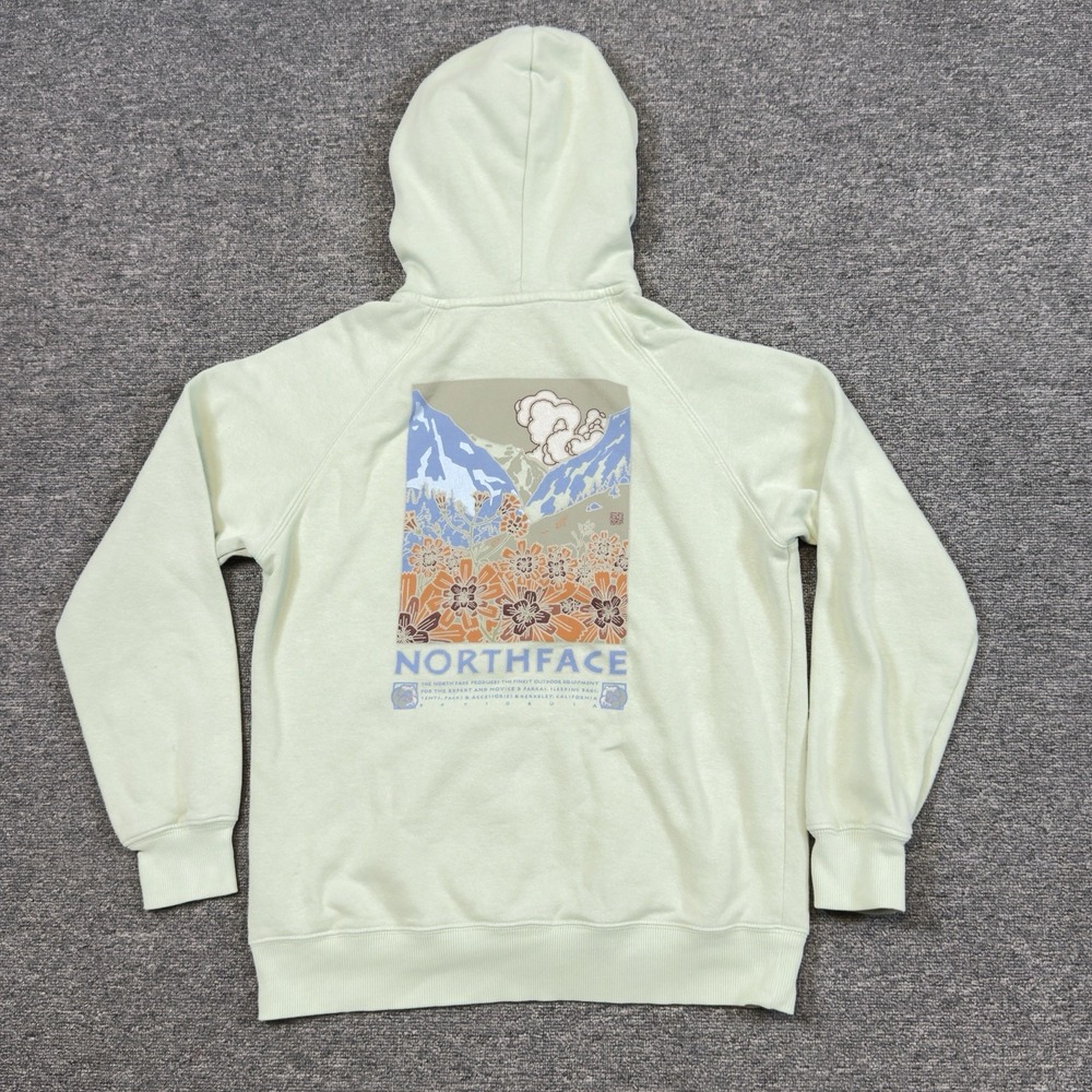 The North Face Women's Hoodie Size Small Light Green Sweatshirt Kangaroo Pocket